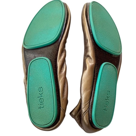 Tieks Metallic Bronze Leather Ballet Flats Shoes Size 8 - Picture 4 of 12